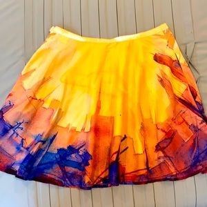 Rachel Roy A-line skirt with city skyline